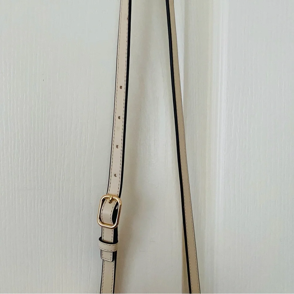 $595 Tory Burch Thea Woven Cream Pink Leather Tassels Crossbody Satchel Bag